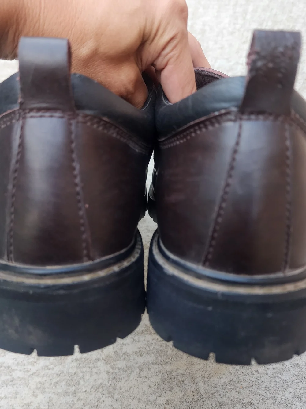 Skechers Y2K Men’s Alley Cats SN7111 Brown Leather Chunky Lace-Up Oxfords, Sz 12